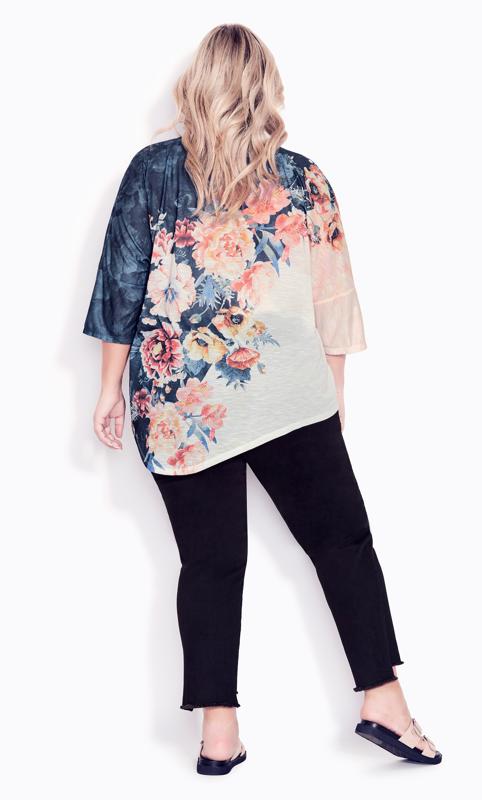 Point Front Navy Floral Top 4