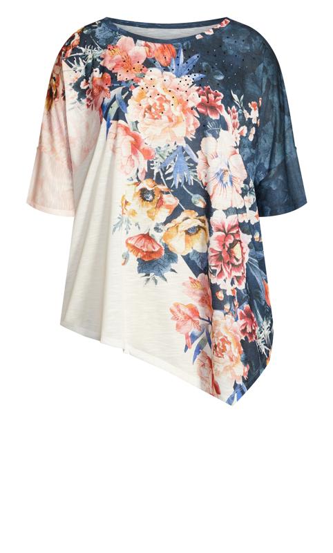 Point Front Navy Floral Top 5