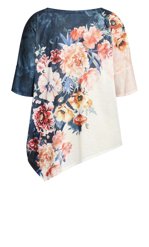 Point Front Navy Floral Top 6