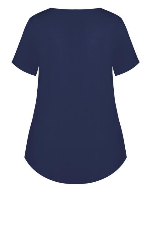 Evans Navy Cut Out Shoulder T-Shirt 7