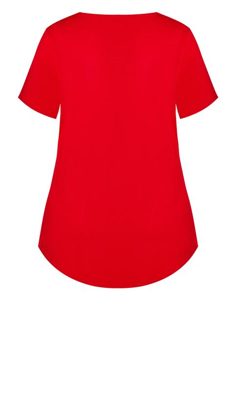 V Cut Out Salsa Red Top 6