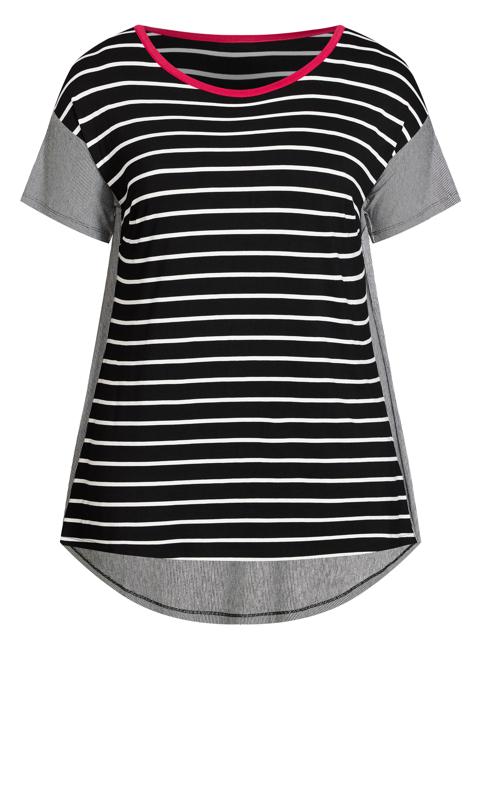 Evans Black Mixed Stripe T-Shirt 5
