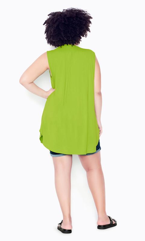 Avenue Lime Green Henley Tunic Top 5