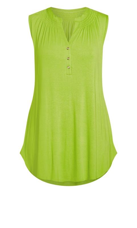 Avenue Lime Green Henley Tunic Top 6