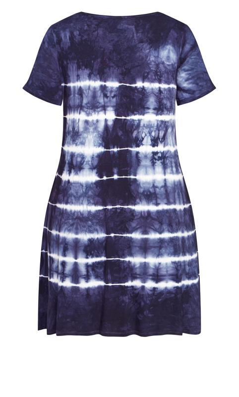 Tie Dye Button Blue Midi Dress 4