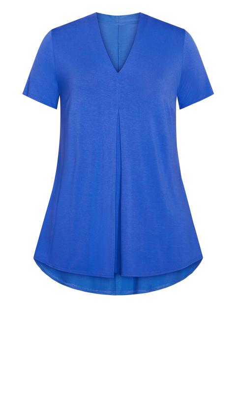 Evans Teal Blue Tie Front Oversized T-Shirt 5