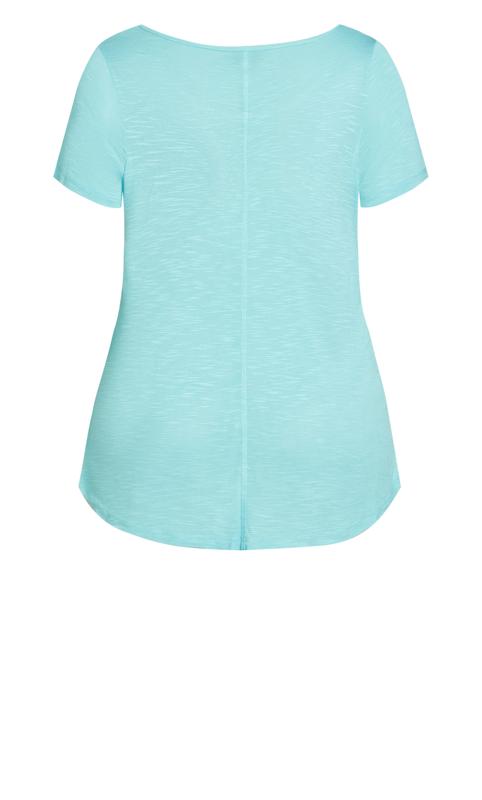 Evans Light Blue Short Sleeve T-Shirt | Evans 6