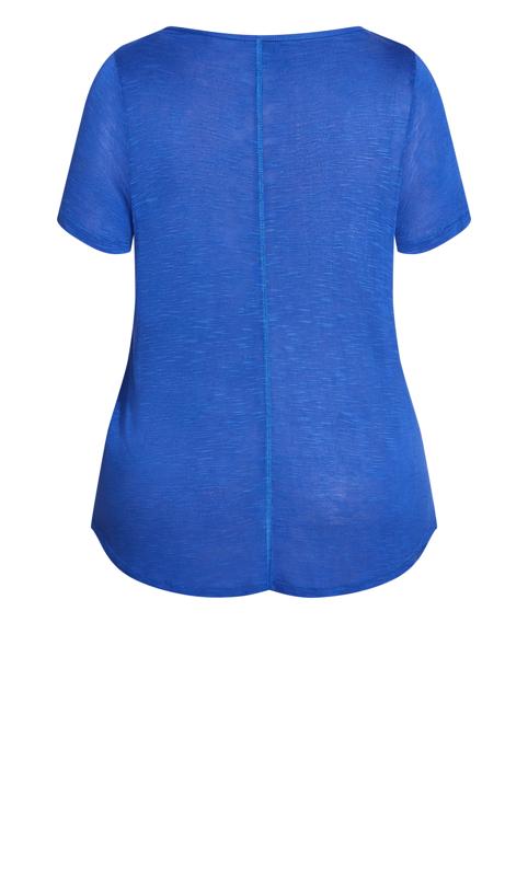 Cobalt Blue Slub Short Sleeve T-Shirt 5