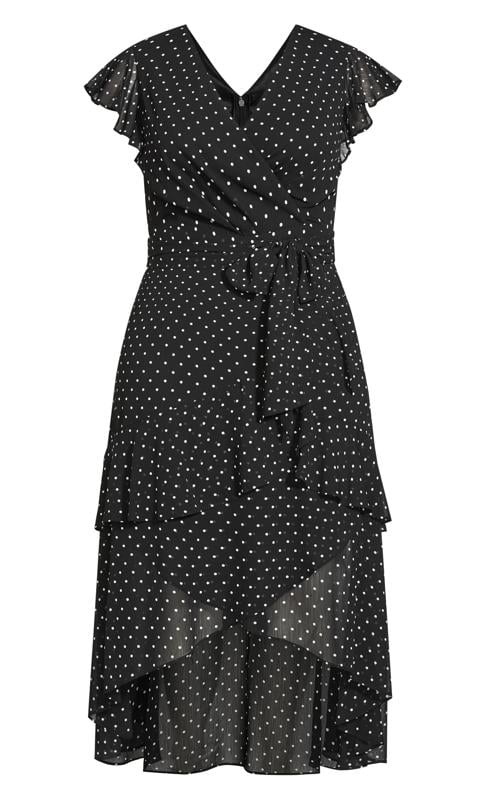Evans Black Flirty Tier Print Maxi Dress 5