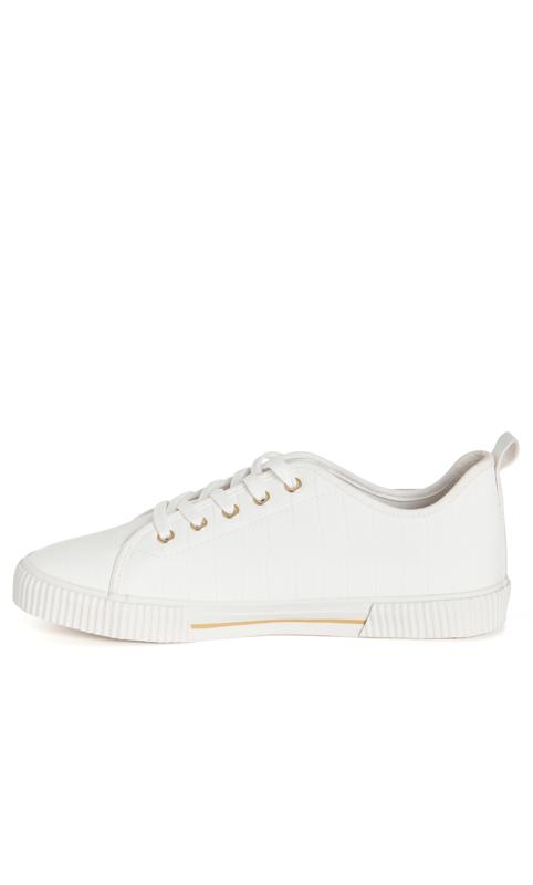 White Extra Wide Fit Lace Up Trainer 4