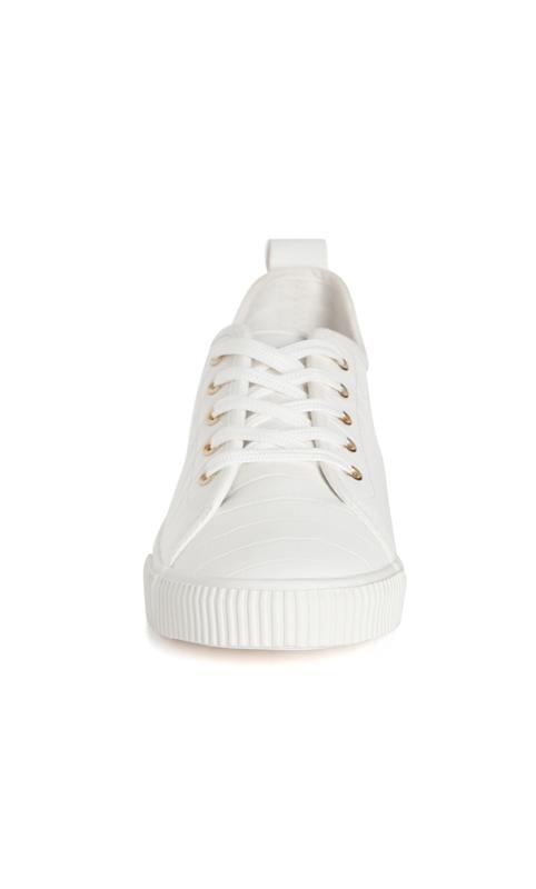 White Extra Wide Fit Lace Up Trainer 5