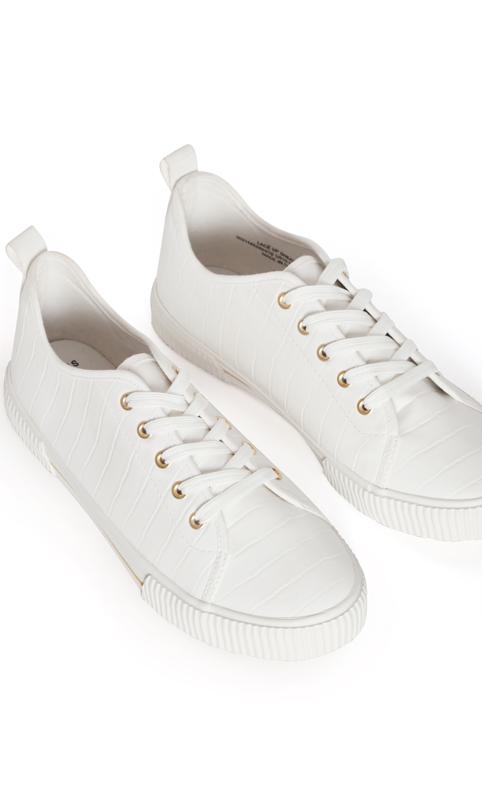 White Extra Wide Fit Lace Up Trainer 6