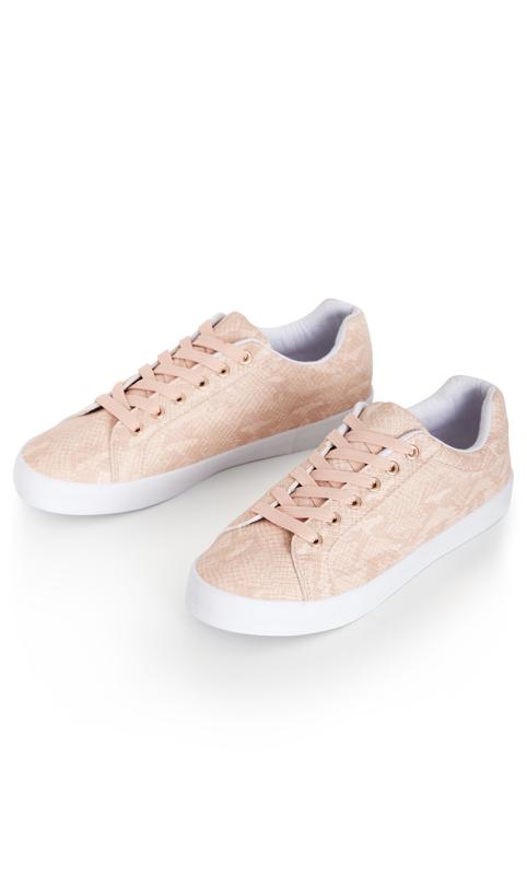Pink Extra Wide Fit Snake Print Trainer 6