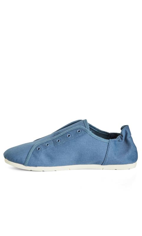 Chambray Wide Fit Canvas Plimsoll Sneaker 4