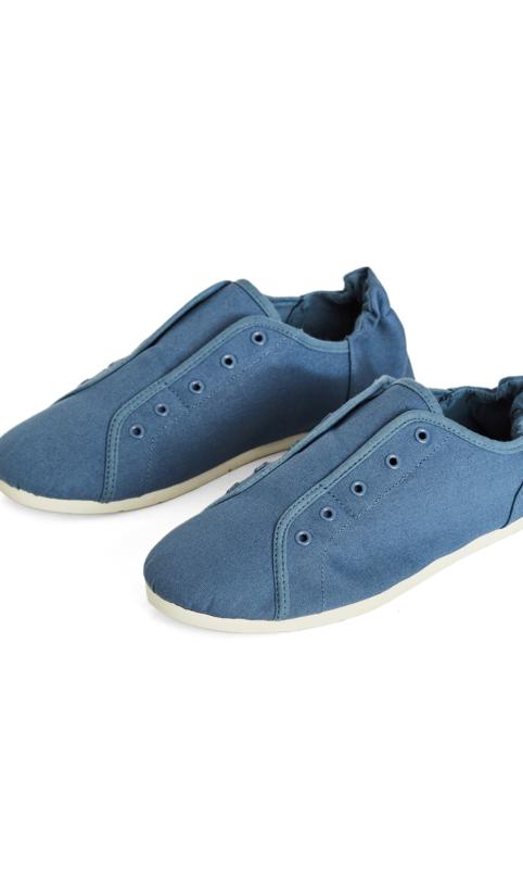 Chambray Wide Fit Canvas Plimsoll Sneaker 6
