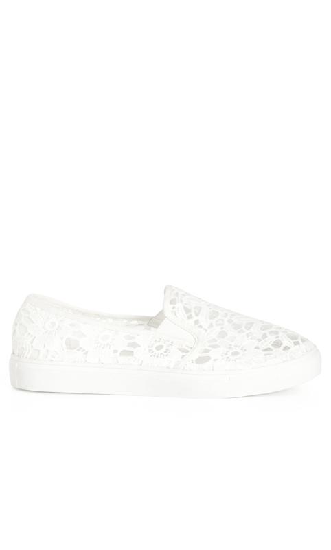 CloudWalkers White WIDE FIT Lace Slip On Trainers 2