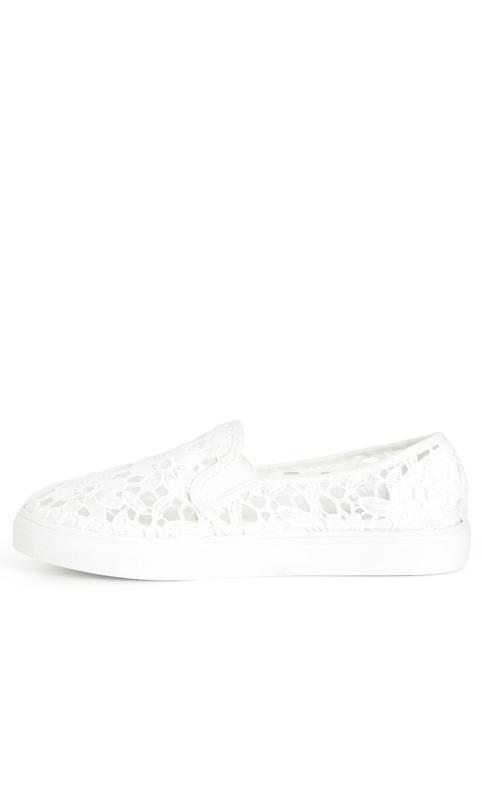 CloudWalkers White WIDE FIT Lace Slip On Trainers 4