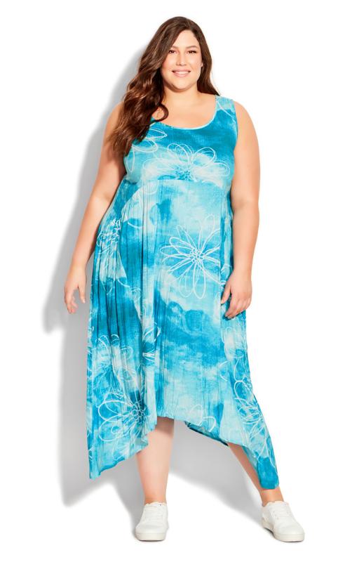 Evans Blue Tropical Dress 1