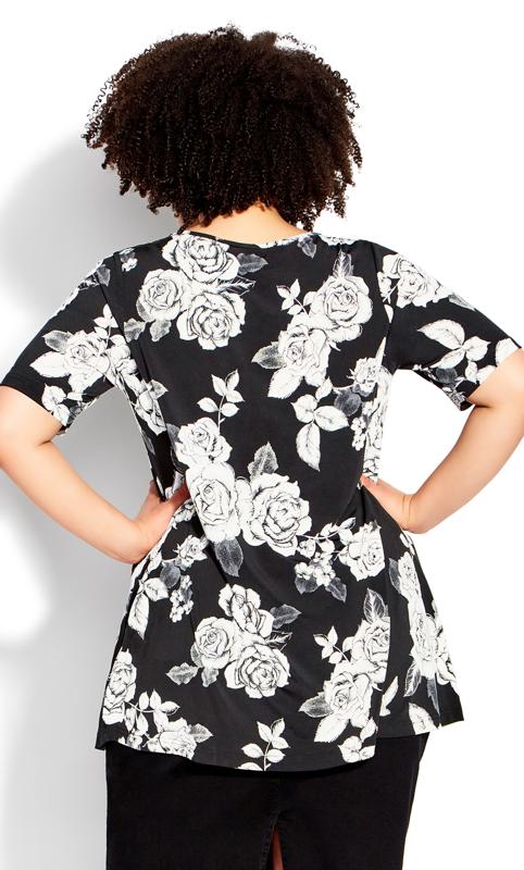 Luv Pleat Front Black Floral Tunic 4