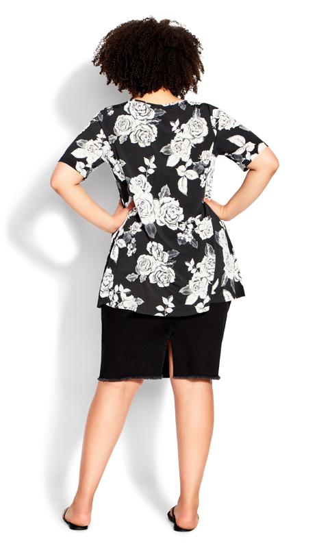 Luv Pleat Front Black Floral Tunic 5