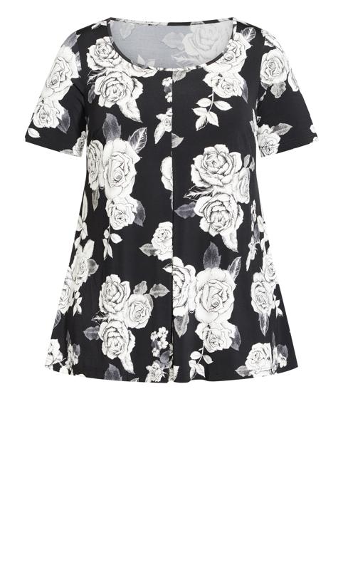 Luv Pleat Front Black Floral Tunic 6
