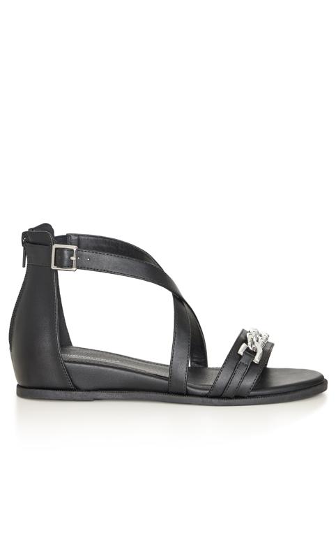 Ruby Chain Wide Fit  Black Sandal 2