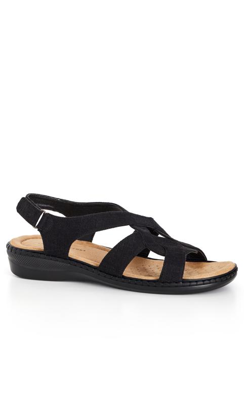 Sue Black Wide Fit Comfort Sandal