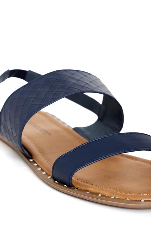 Shiloh Navy Wide Fit Double Strap Sandal 7