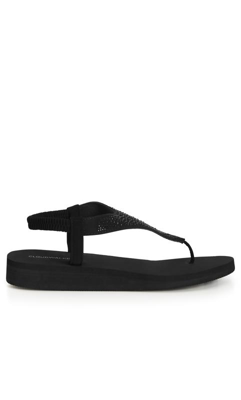 Mazie Black Wide Fit Flatform Sandal 2