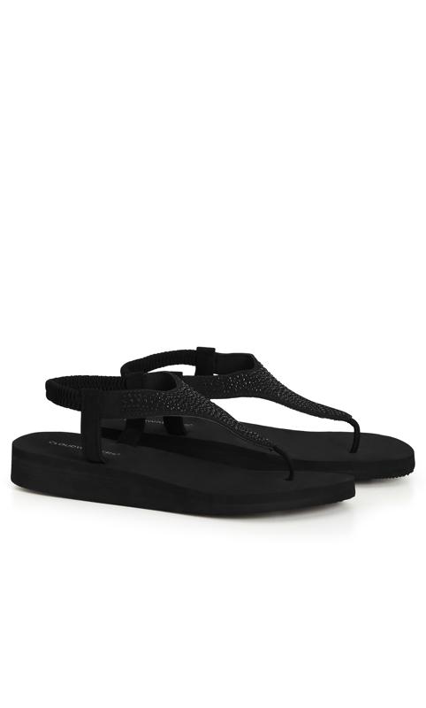 Mazie Black Wide Fit Flatform Sandal 6