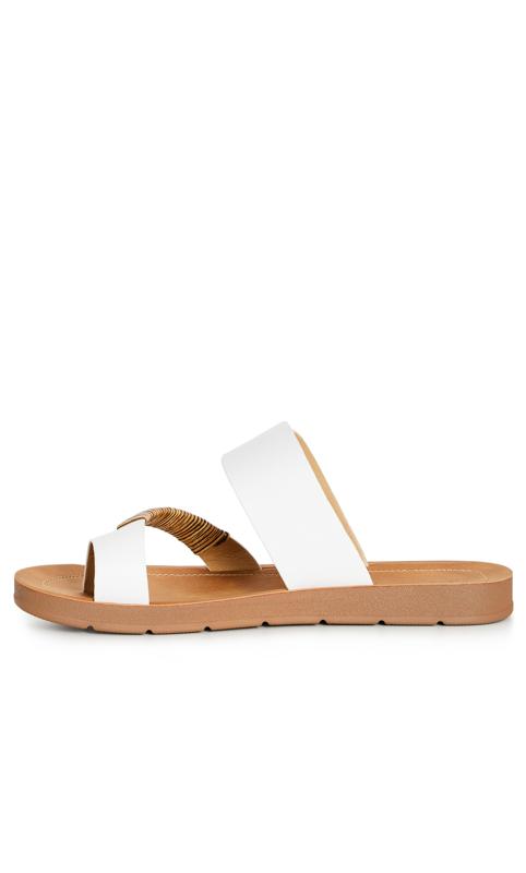 Athena White Wide Fit Strap Sandal 4