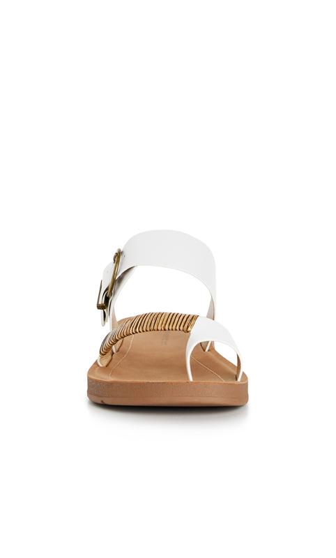 Athena White Wide Fit Strap Sandal 5