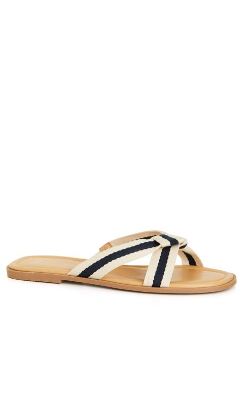 Colbie Navy Extra Wide Fit Canvas Sandal 1