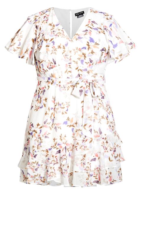 Abigail Ivory Floral Flutter Sleeve Mini Dress 5