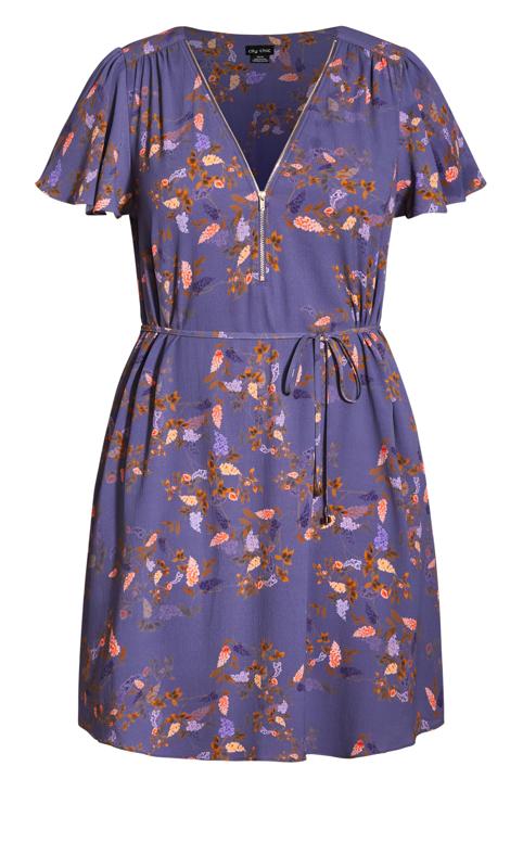 Ella Lilac Zip Flutter Sleeve Mini Dress 4