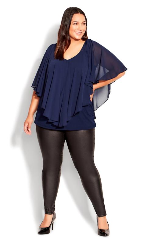 Evans Navy Oversized Frill Top 7