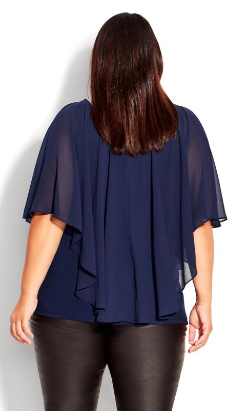 Evans Navy Oversized Frill Top 8