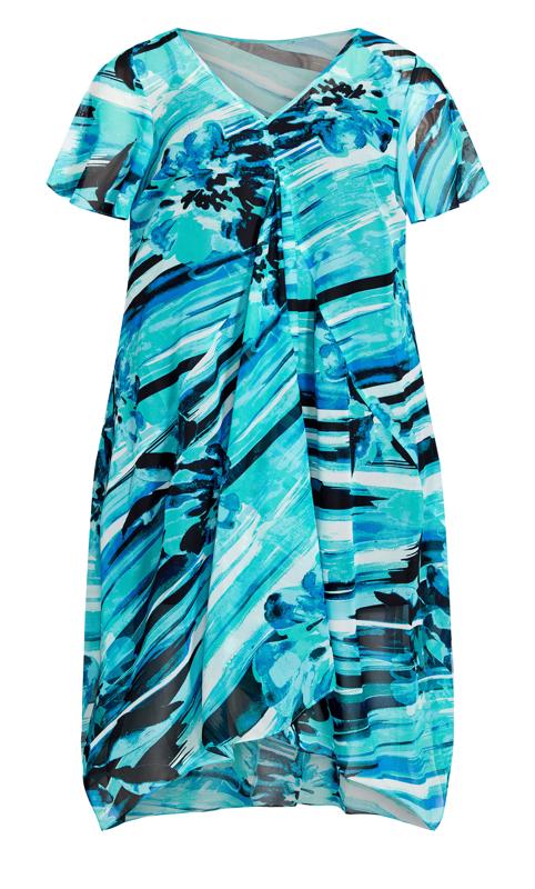 Evans Blue Abstract Floral Maxi Dress 3