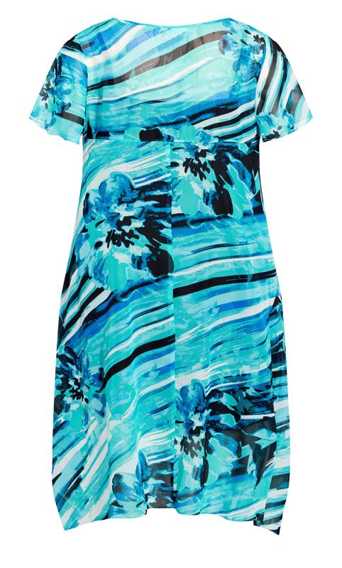 Evans Blue Abstract Floral Maxi Dress 4