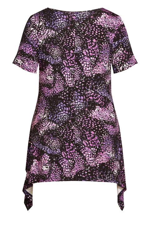 Ayla Purple Print Mesh Sleeve Tunic 5