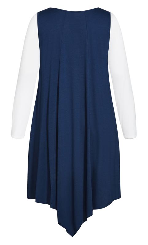 Evans Navy Plain Double Layer Dress 7