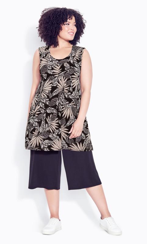 Olivia Jacquard Longline Tunic - black