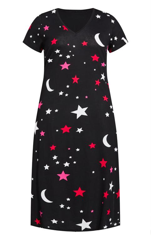 Black V-Neck Short Sleeve Maxi Sleep Dress 3