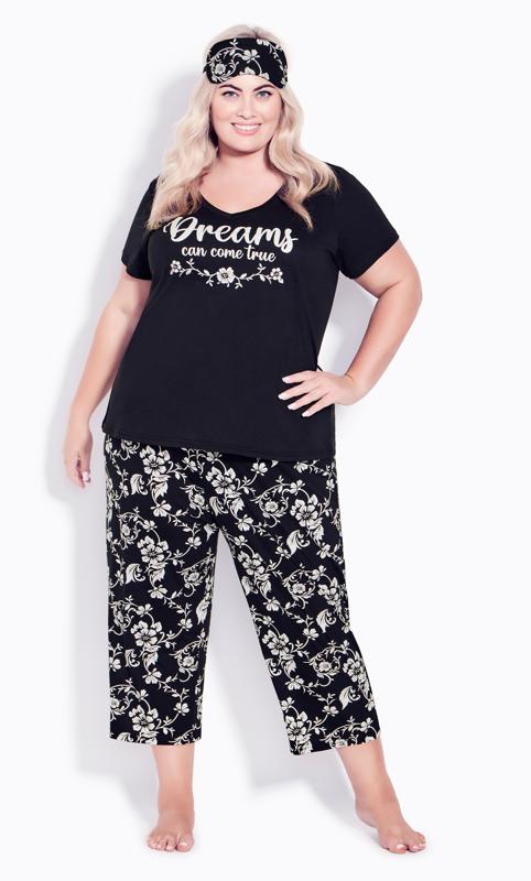 Dreams & Co. Women's Plus Size Relaxed Pajama Pant, 22/24 - Black