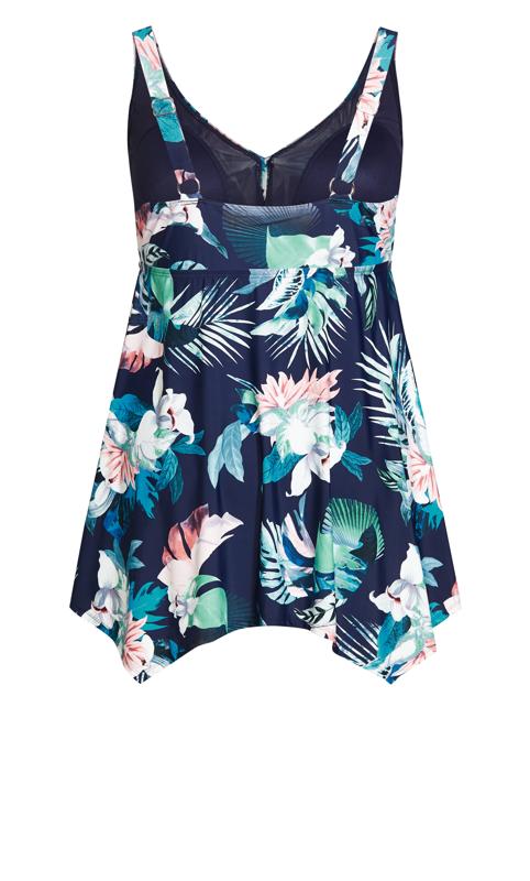Sharkbite Blue Tropical Print Swim Dress 4