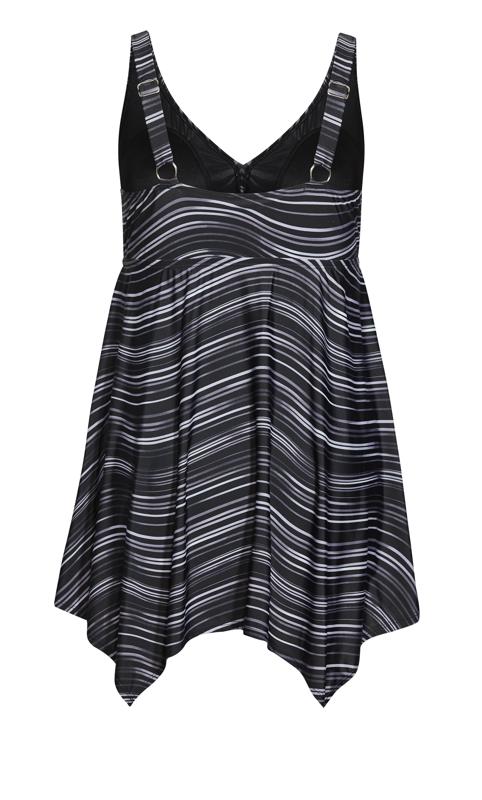 Evans Grey Stripe Print Swim Dress 4