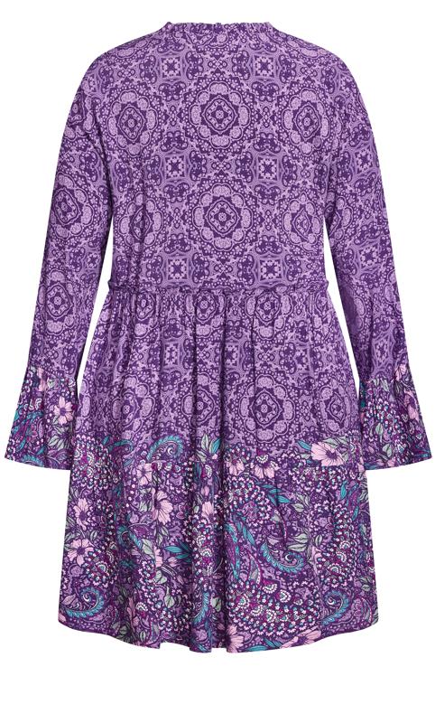Sadie Tunic Lilac Tiered Border Dress 4
