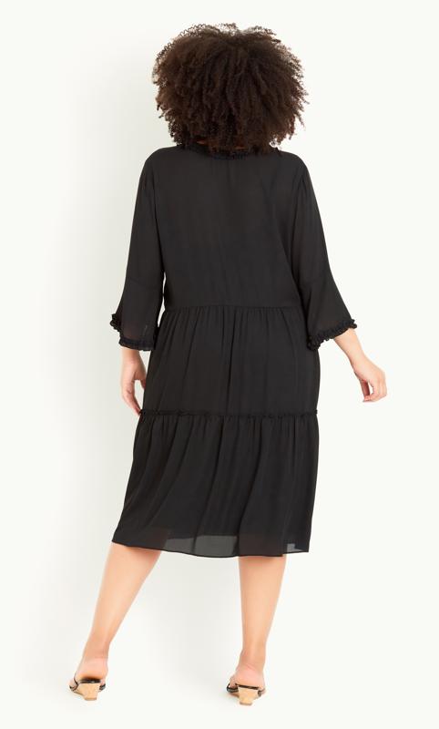 Ruffle Tiered Black Dress