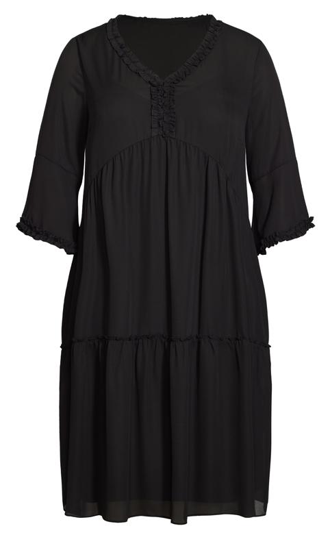 Ruffle Tiered Black Dress  4