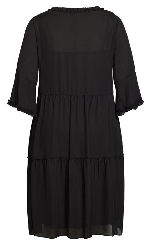 Ruffle Tiered Black Dress  5